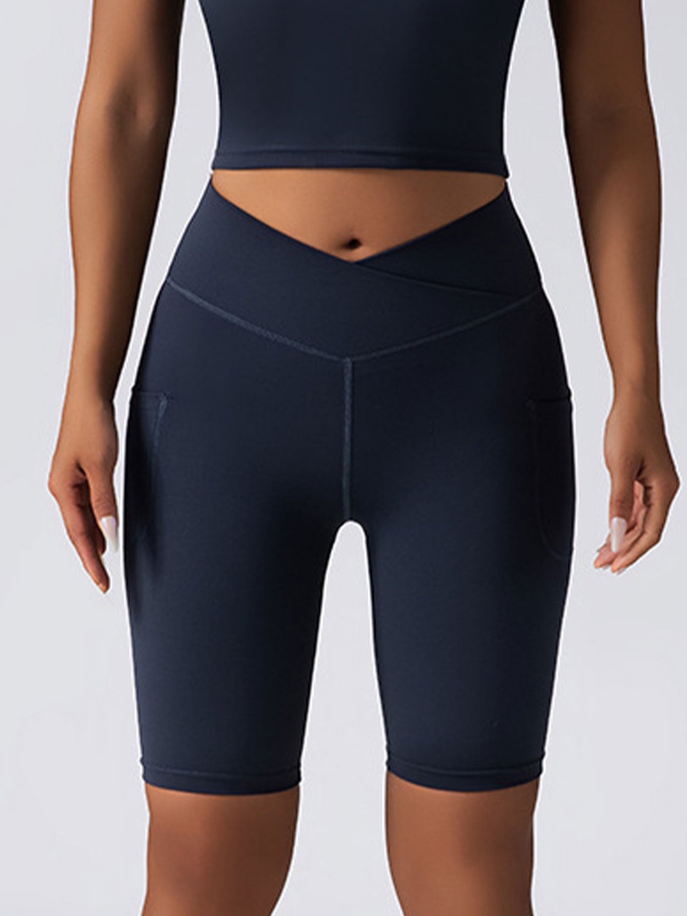 3 Pack High Waist Yoga Shorts With Pockets