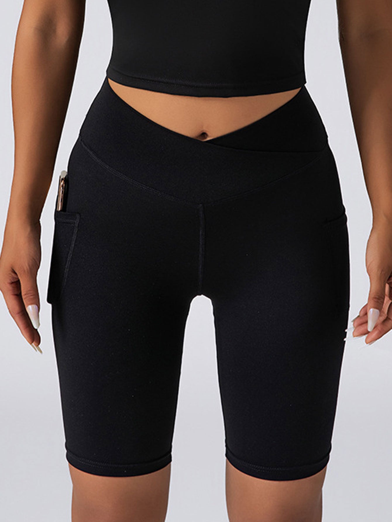 3 Pack High Waist Yoga Shorts With Pockets